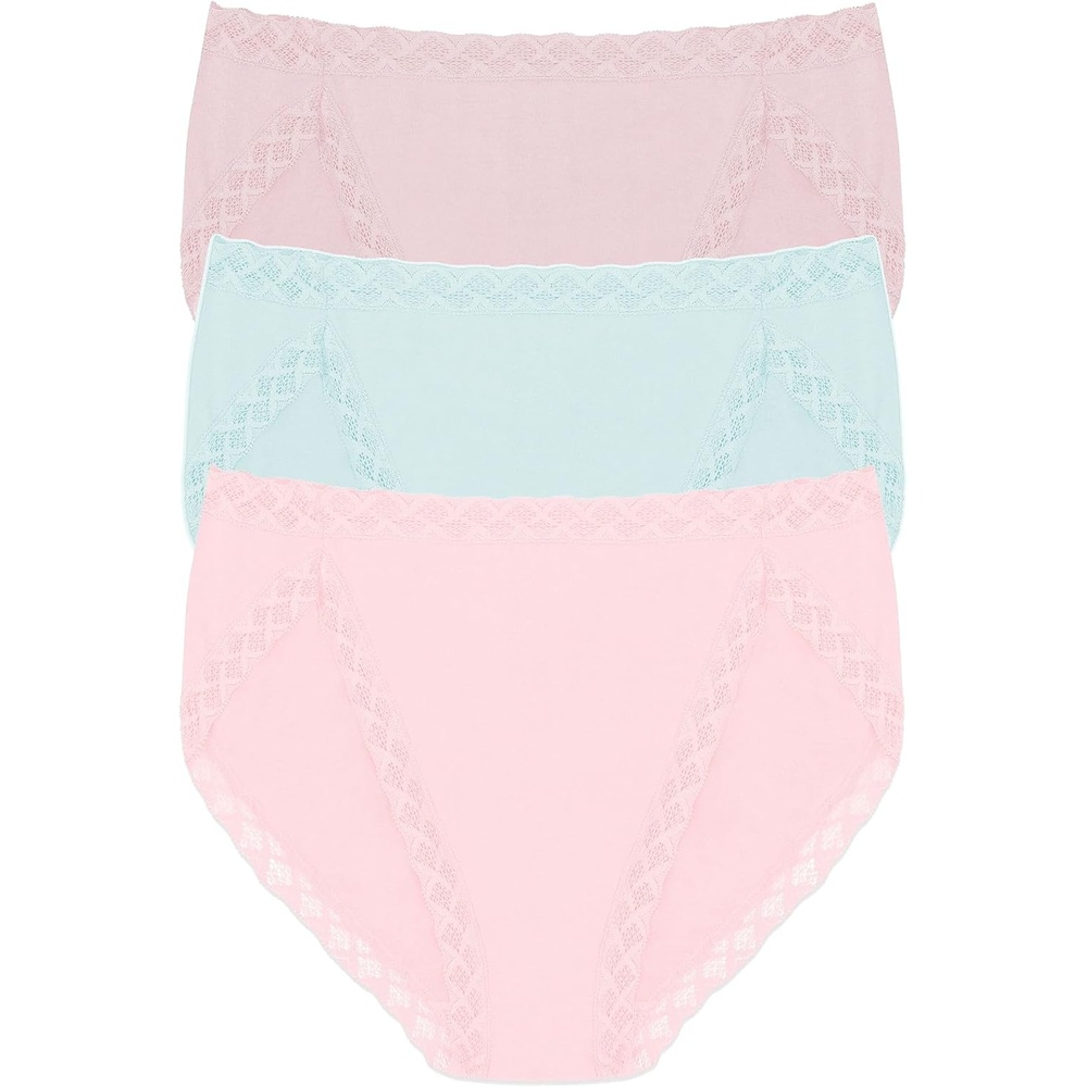 image:imageNatori Womens Pima Bliss French Cut Briefs 3 PackIvry RseSky GreenDelicte Rse