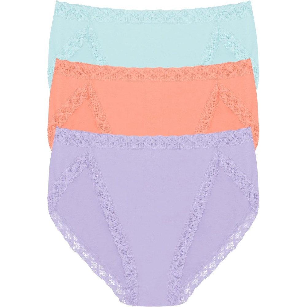 image:imageNatori Womens Pima Bliss French Cut Briefs 3 PackLilac DreamRosy CoralWhp Mnt