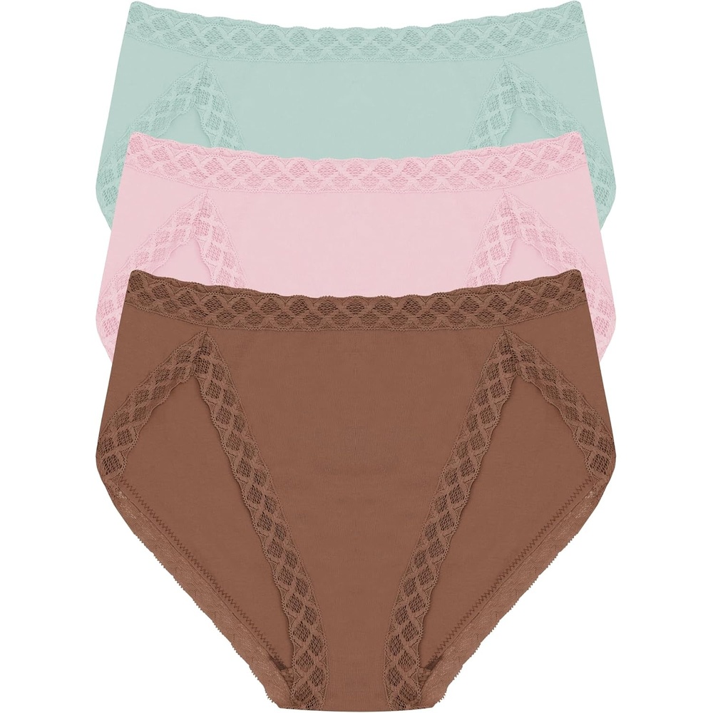 image:imageNatori Womens Pima Bliss French Cut Briefs 3 PackNutmegPerfect PinkMeadow