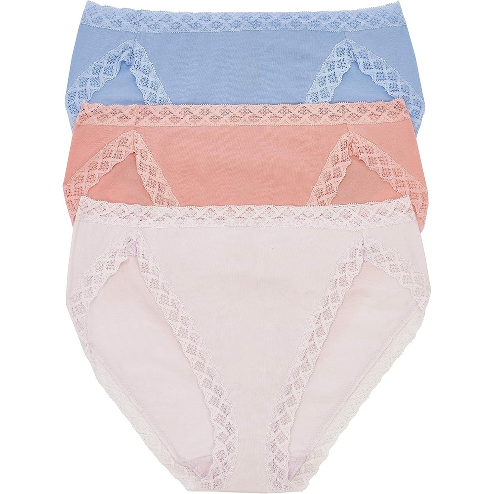 image:imageNatori Womens Pima Bliss French Cut Briefs 3 PackOcean MistPeach PinkPale Peony 3 Pack