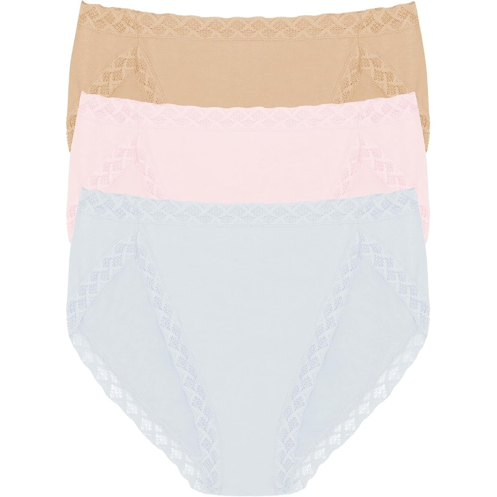 image:imageNatori Womens Pima Bliss French Cut Briefs 3 PackQuarryPink SkyCafe