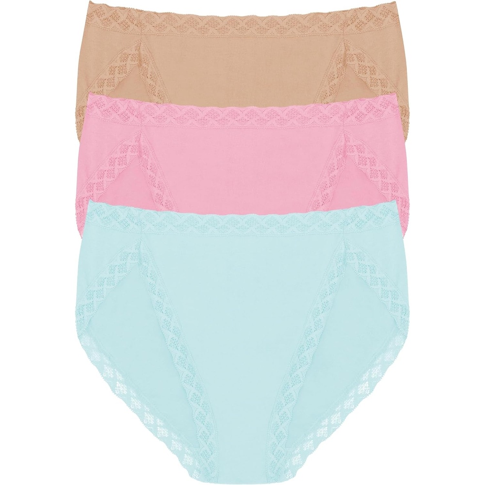 image:imageNatori Womens Pima Bliss French Cut Briefs 3 PackWhipped MintCafePink Nectar
