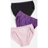Natori Women’s Pima Bliss French Cut Briefs 3 Pack(Spanish Rose/Bellflower/Black (3 Pack))