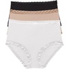 Natori Women’s Bliss Full Brief 3-Pack(Black/Cafe/White)