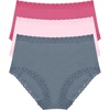 Natori Women’s Bliss Full Brief 3-Pack(Country Blue/Soft Mulberry/Fuchsia Rs)