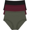 Natori Women’s Bliss Full Brief 3-Pack(Flint/Royal Fig/Black)