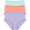 Natori Women’s Bliss Full Brief 3-Pack(Lilac Dream/Rosy Coral/Whp Mnt)