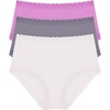 Natori Women’s Bliss Full Brief 3-Pack(Mink/Nickel/Pale Pansy)