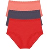 Natori Women’s Bliss Full Brief 3-Pack(Neon Coral/Greystone/Paprika)