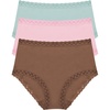 Natori Women’s Bliss Full Brief 3-Pack(Nutmeg/Perfect Pink/Meadow)