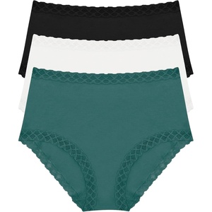 Natori Women’s Bliss Full Brief 3-Pack(Aspen Green/Coconut/Black)