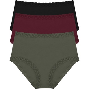 Natori Women’s Bliss Full Brief 3-Pack(Flint/Royal Fig/Black)