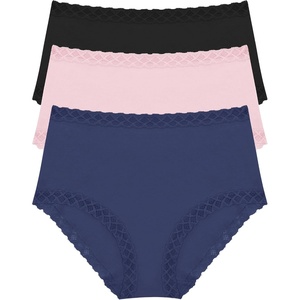Natori Women’s Bliss Full Brief 3-Pack(Ink/Pink Velvet/Black)