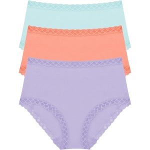 Natori Women’s Bliss Full Brief 3-Pack(Lilac Dream/Rosy Coral/Whp Mnt)