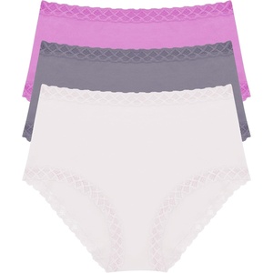 Natori Women’s Bliss Full Brief 3-Pack(Mink/Nickel/Pale Pansy)