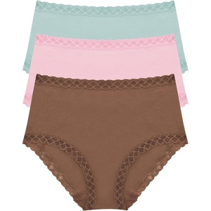 Natori Women’s Bliss Full Brief 3-Pack(Nutmeg/Perfect Pink/Meadow)