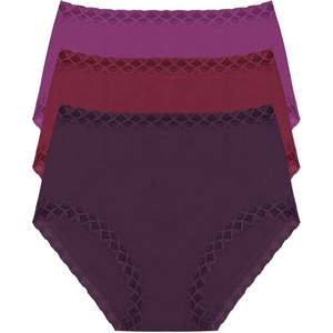 Natori Women’s Bliss Full Brief 3-Pack(Verbena/Dk Cherry/Bright Grape)