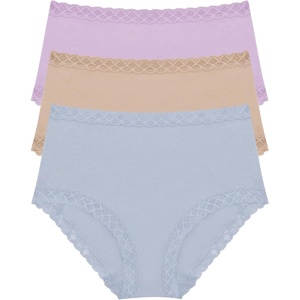 Natori Women’s Bliss Full Brief 3-Pack(Violet Tulip/Light Mocha/Blue Mist)