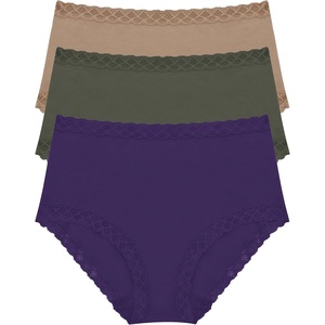 Natori Women’s Bliss Full Brief 3-Pack(Vivid Grape/Flint/Cafe)