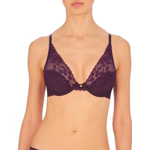 Natori Women’s Cherry Blossom Convertible Contour Bra(Deep Plum)