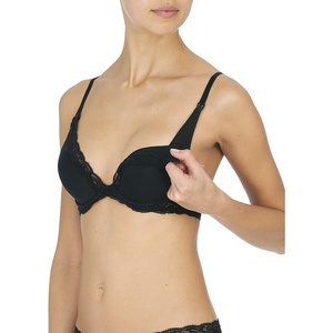 Natori Women’s Feathers Contour Plunge Maternity and Nursing Bra(Black)