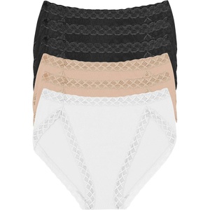 Natori Women’s Pima Bliss French Cut Briefs 3 Pack(Black/Cafe/White)