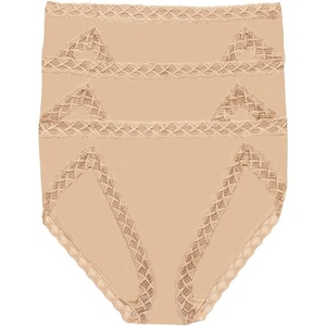 Natori Women’s Pima Bliss French Cut Briefs 3 Pack(Cafe)