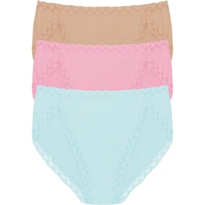 Natori Women’s Pima Bliss French Cut Briefs 3 Pack(Whipped Mint/Cafe/Pink Nectar)
