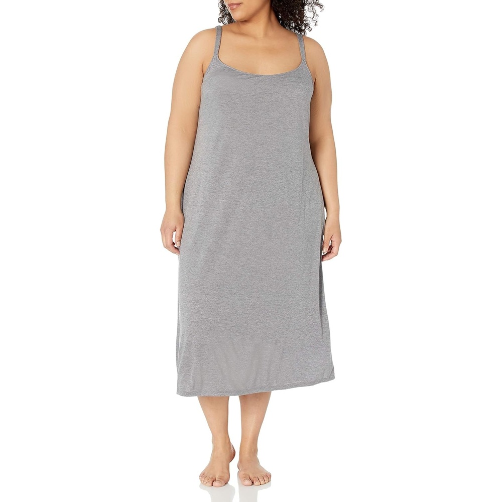 image:imageNatori Womens ShangriLa Solid Knit Gown Nightgown nightshirtHeather Grey