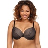 Natori Support Women’s Plus Size Smooth Scroll Full Figure Contour Underwire Bra(Black/Cafe)