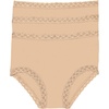 Natori womens Bliss Full briefs underwear, Caf? (3 Pack), Small US
