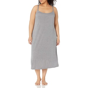 Natori Women’s Shangri-La Solid Knit Gown Nightgown nightshirt(Heather Grey)