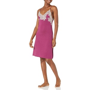 Natori womens Luxe Shangri-la Slip(Mulberry Purple With Cocoon)